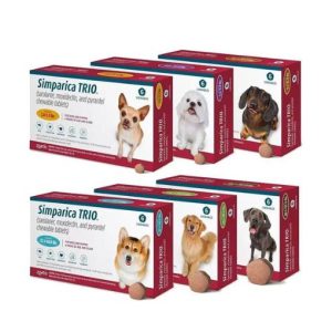 Simparica TRIO ป้องกันและกำจัดเห็บ หมัด พยาธิ  ชนิดเม็ดเคี้ยวสำหรับสุนัข